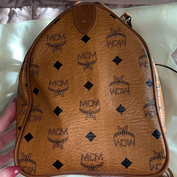 EUC MCM Cognac Visetos 2 way satchel - Picture 5 of 15